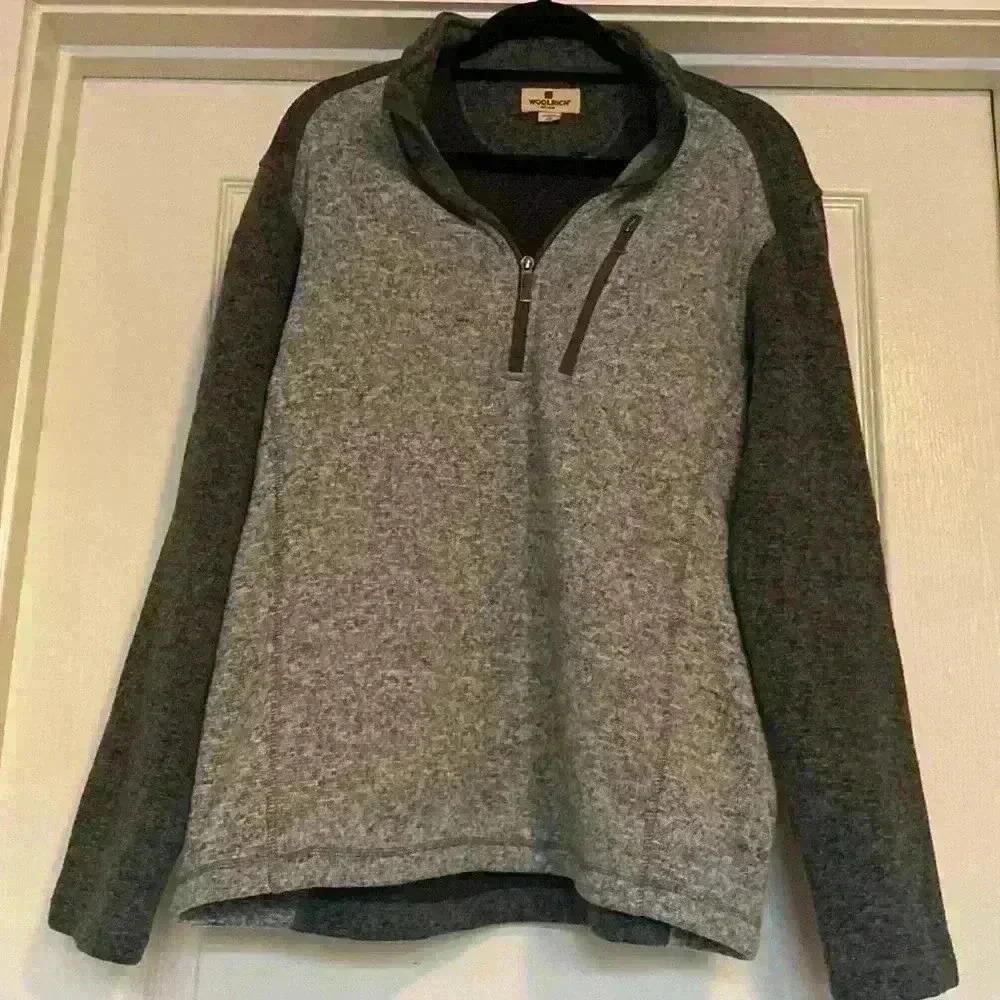 Woolrich Gray Quarter Zip Sweatshirt Size Large